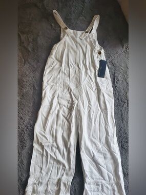 Habitual Cream Kids Overalls with Front Pockets